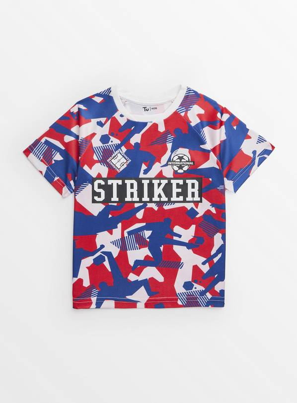 Football Print Striker Tech T-Shirt 2 years